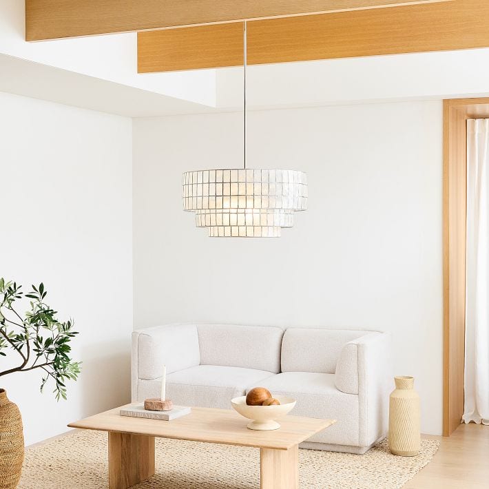 Capiz Tiered Chandelier 24 O