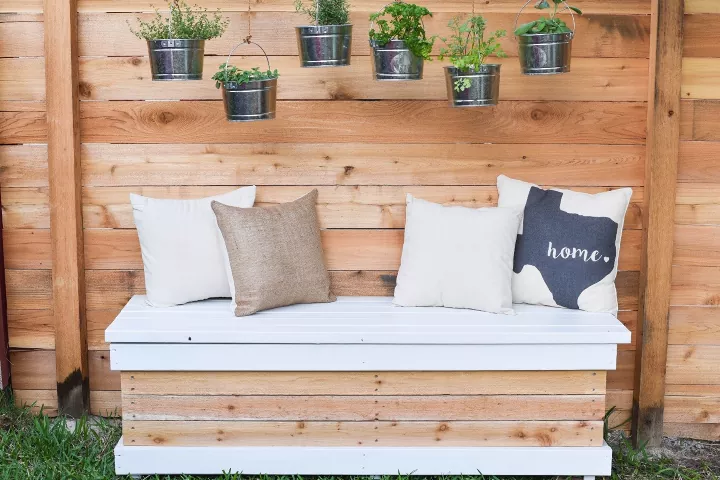 Diy Outdoor Storage Bench With Hidden Storage Containers