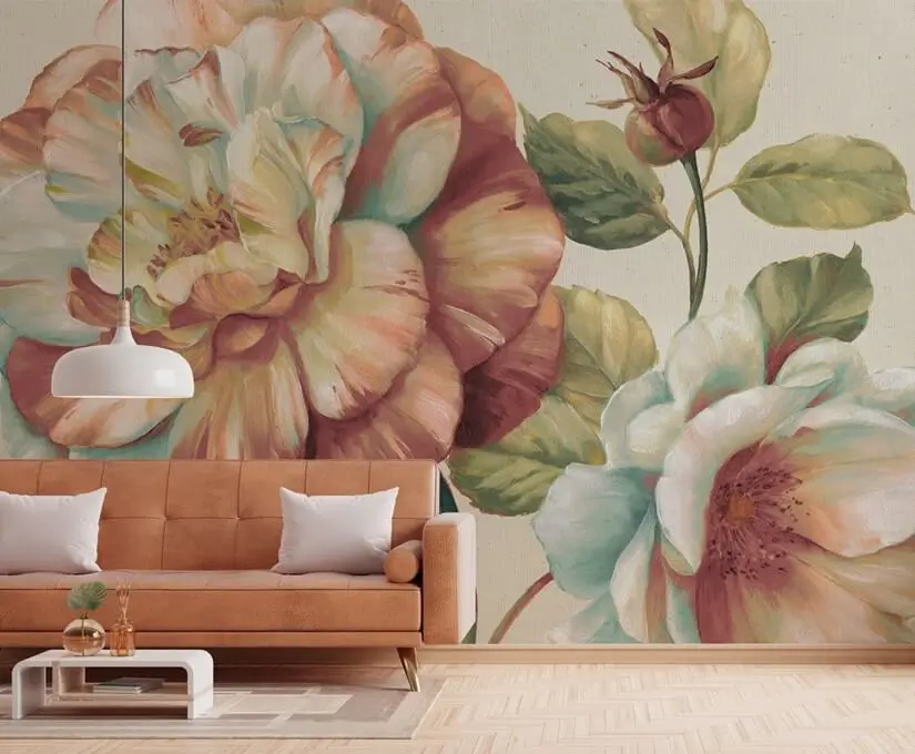 Romantic Afternoon Floral Wallpaper Mural By Lisa Audit Wallsauce Archi Living Cover