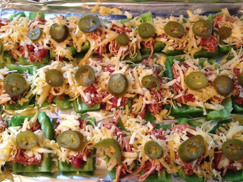 Green Pepper Nachos (using Green Bell Pepper Slices Instead Of Chips)