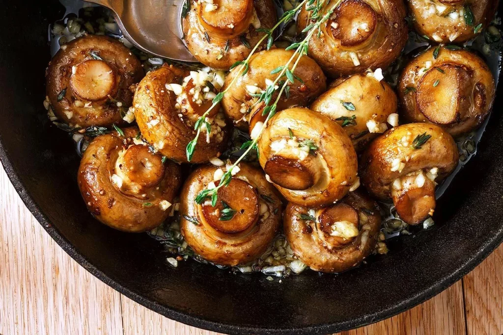 Roasted Mushrooms In Garlic Butter Sauce 