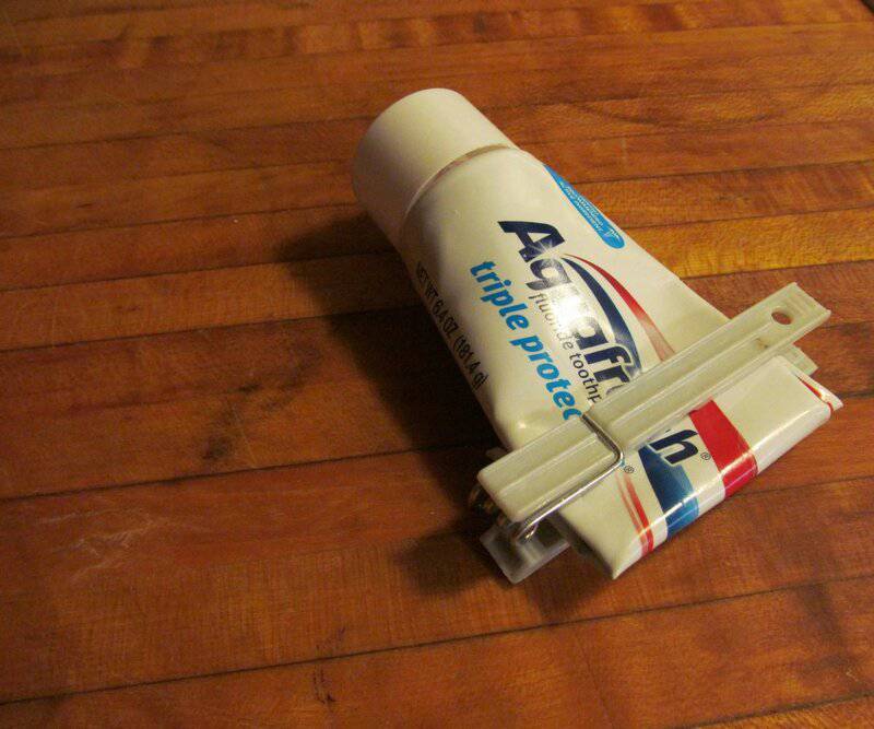 15. Clothespin Toothpaste Squeezer