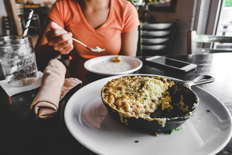 Enjoying. the cauliflower mac and cheese (1 of 1)