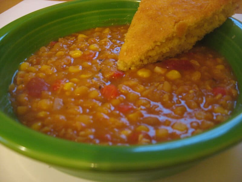 Southwestern split pea soup