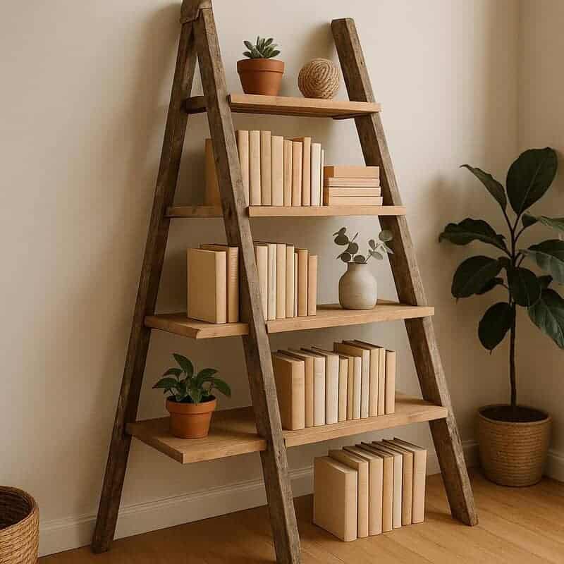 6. Turning a Broken Ladder into Bookshelves