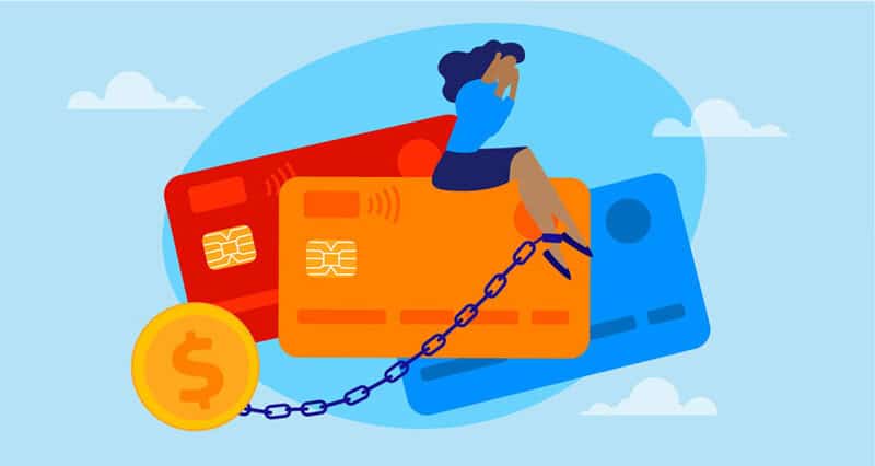 Credit card debt bills statistics header