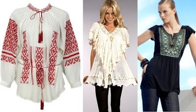 Hippie peasant pirate blouse top shirt