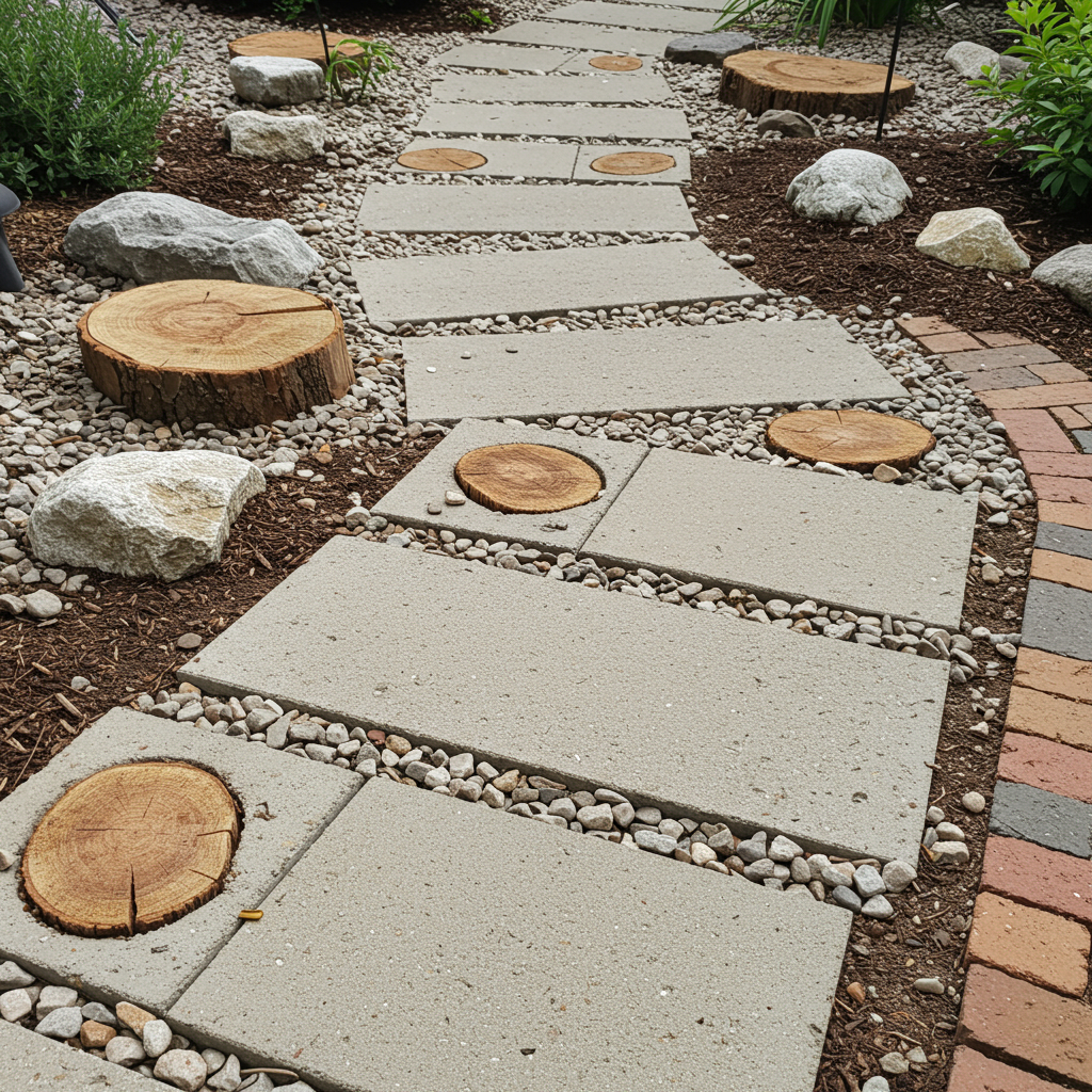 5. Gartenweg mit Trittsteinen