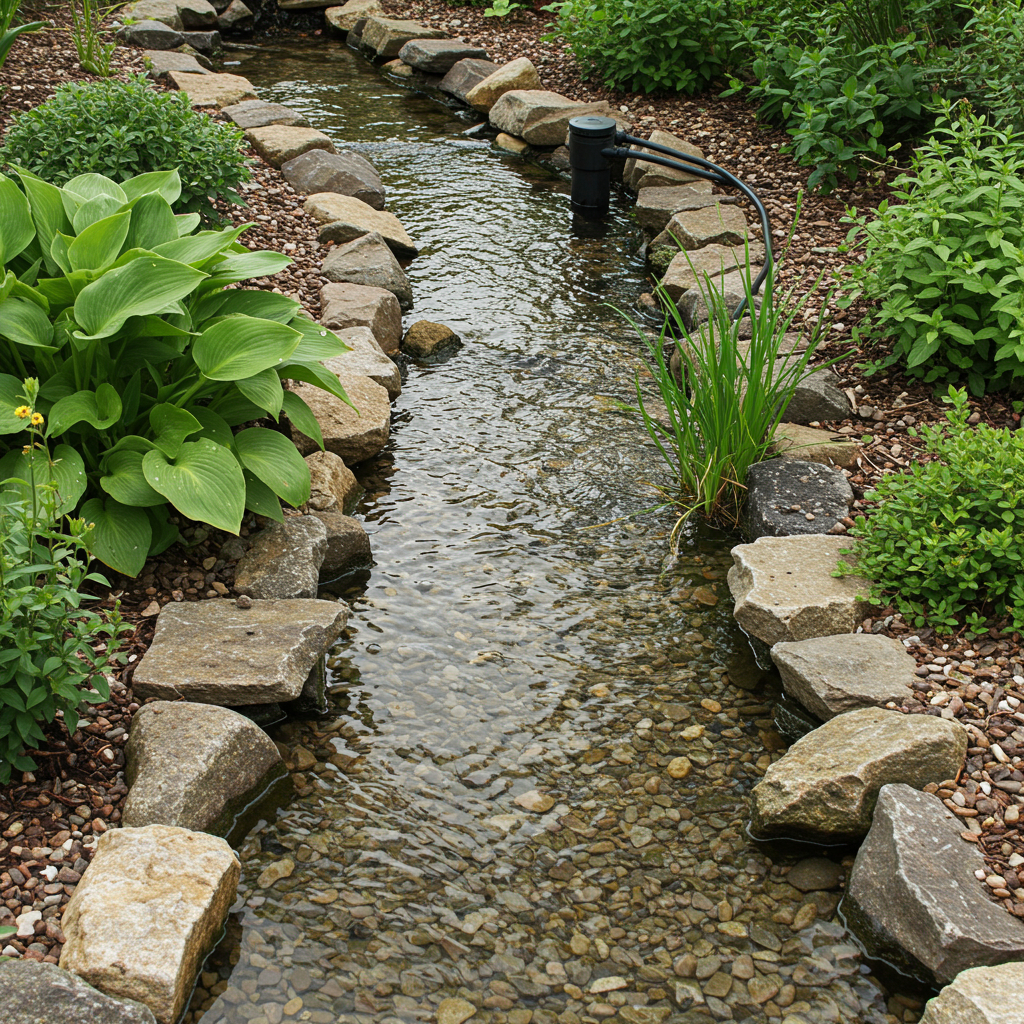 16. Wasserlauf mit Steinen anlegen
