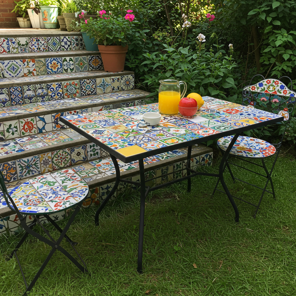 18. Mosaiktisch für draußen