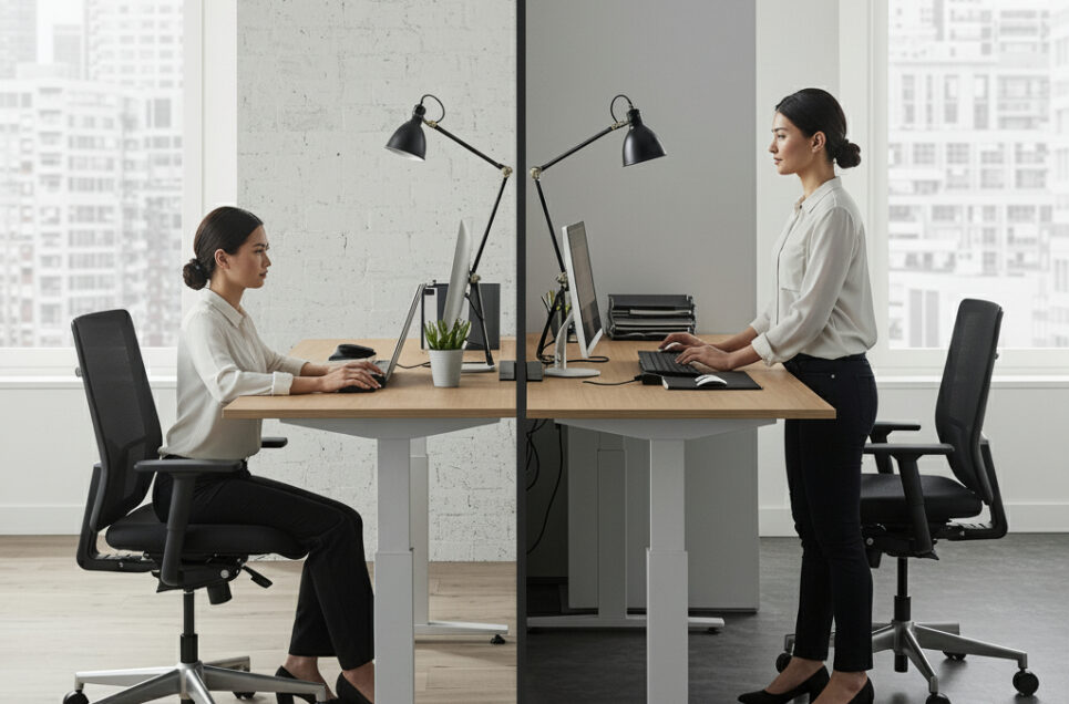 Wie viel Zeit sollte man im Sitzen und Stehen verbringen?