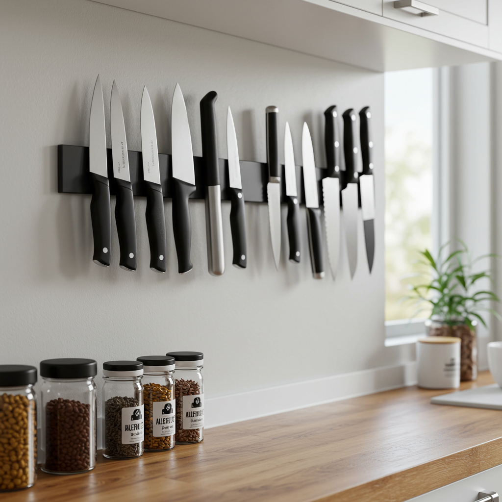 1. Magnetleisten für Messer und Gewürze