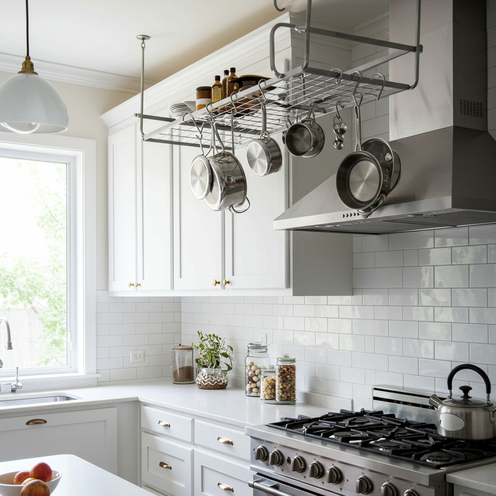 3. Hängende Töpfe und Pfannen