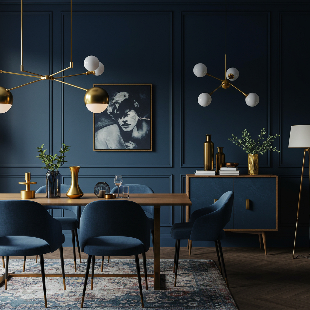 7. Dunkelblau und Messing