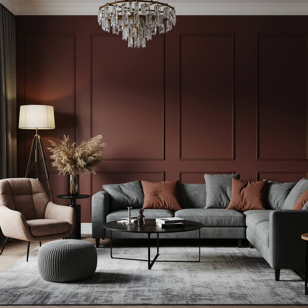 11. Dunkelrot und Grau