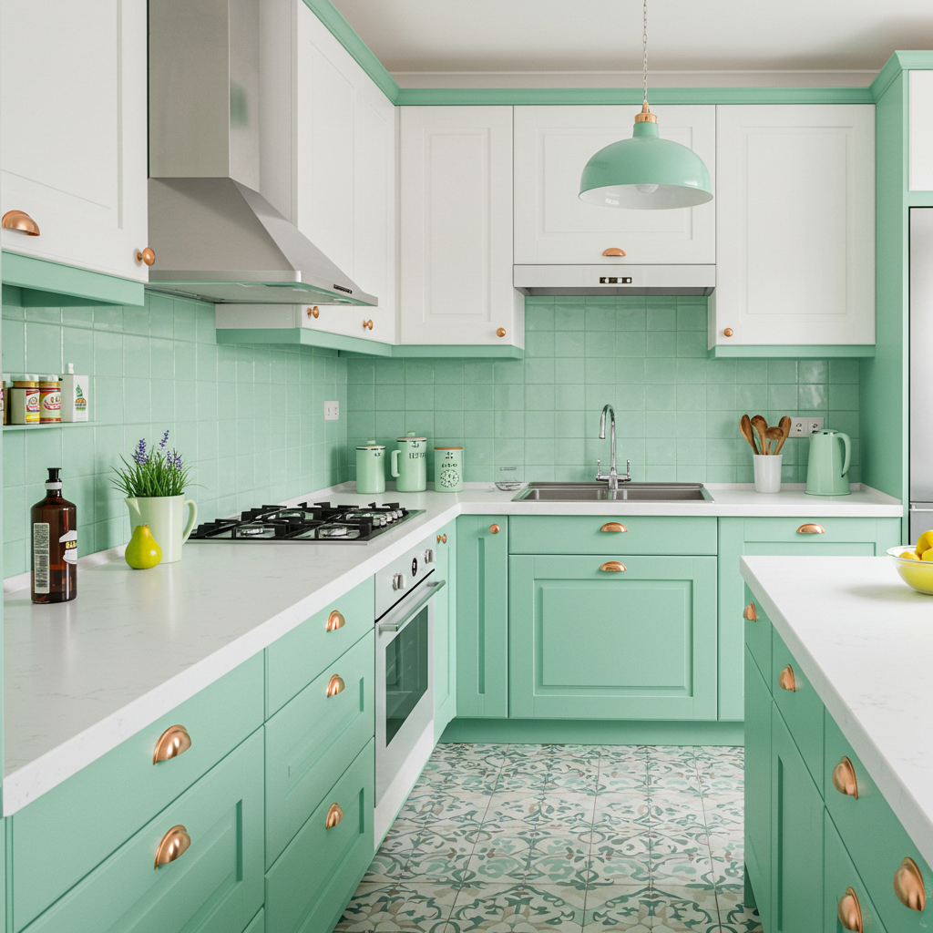 12. Mintgrün und Weiß