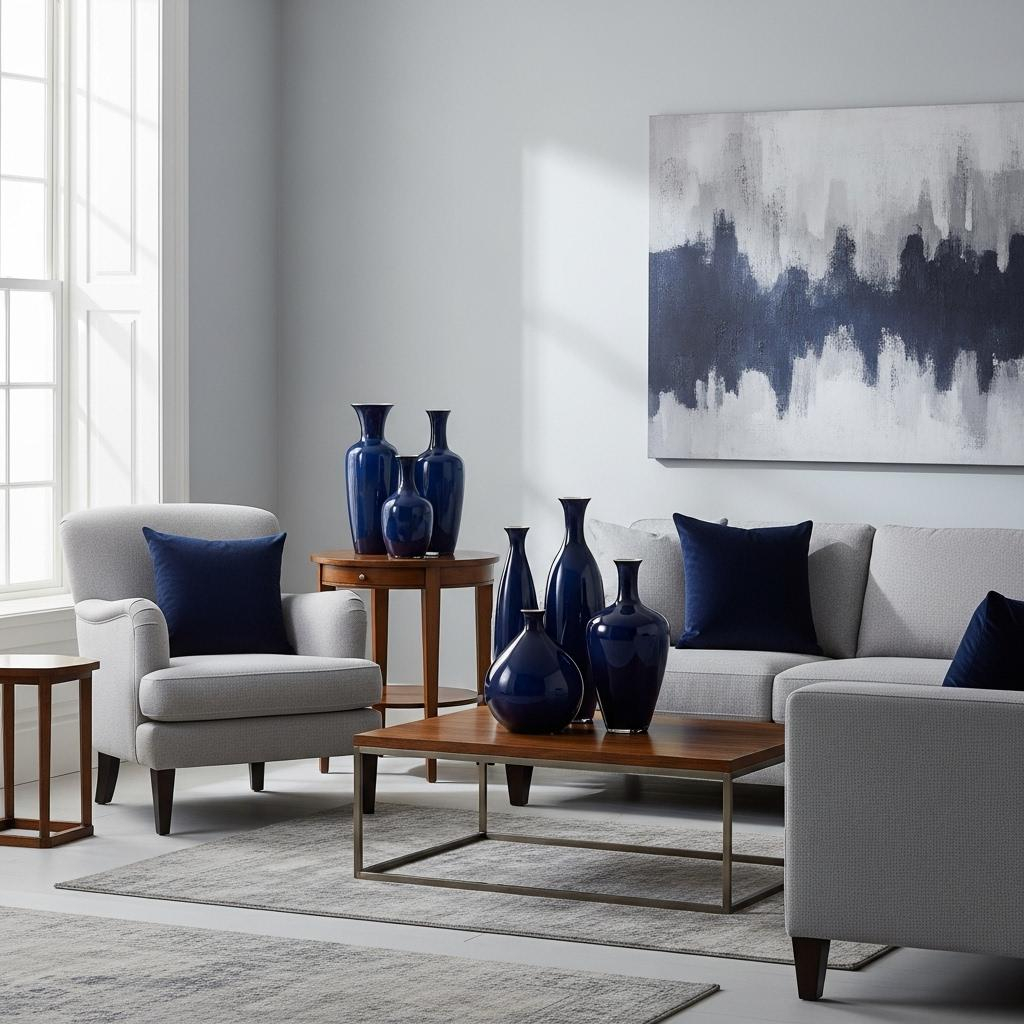 15. Marineblau und Hellgrau