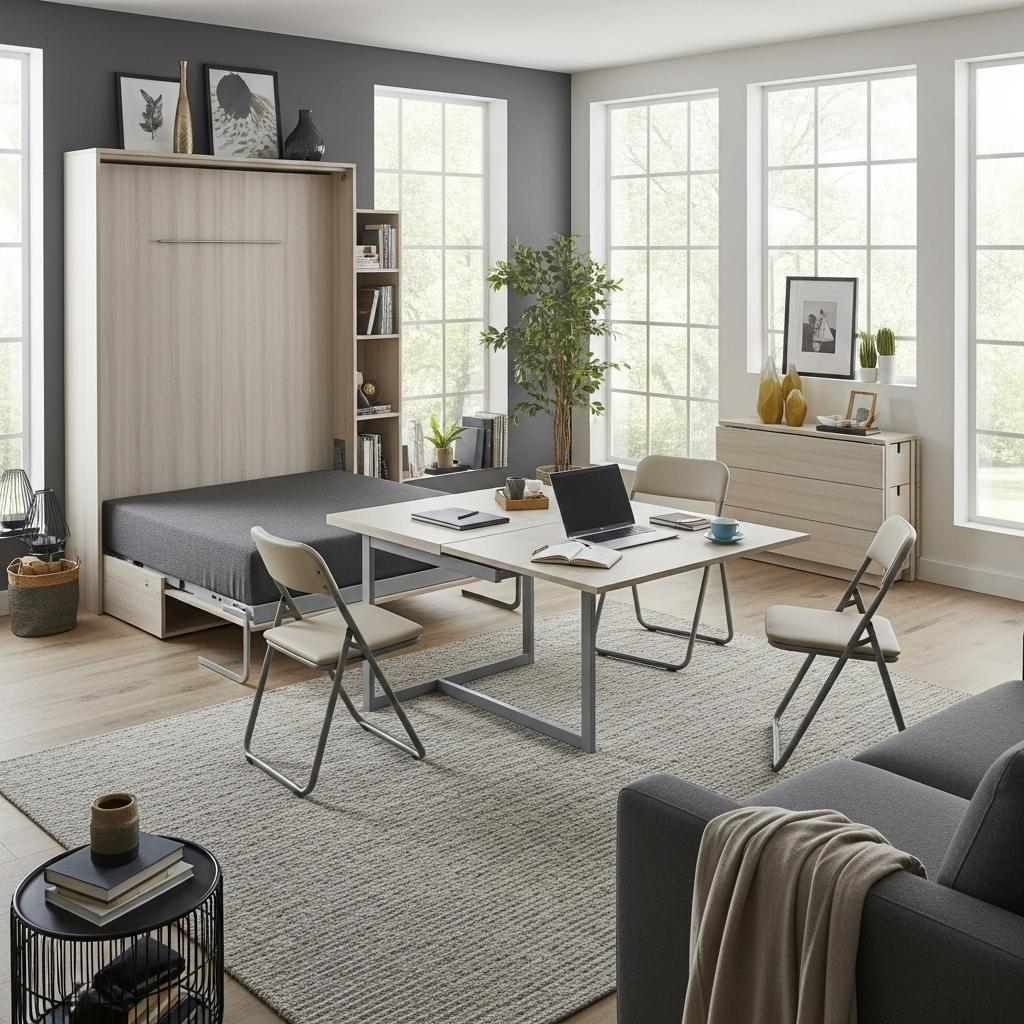 1. Klappbare Möbel einsetzen