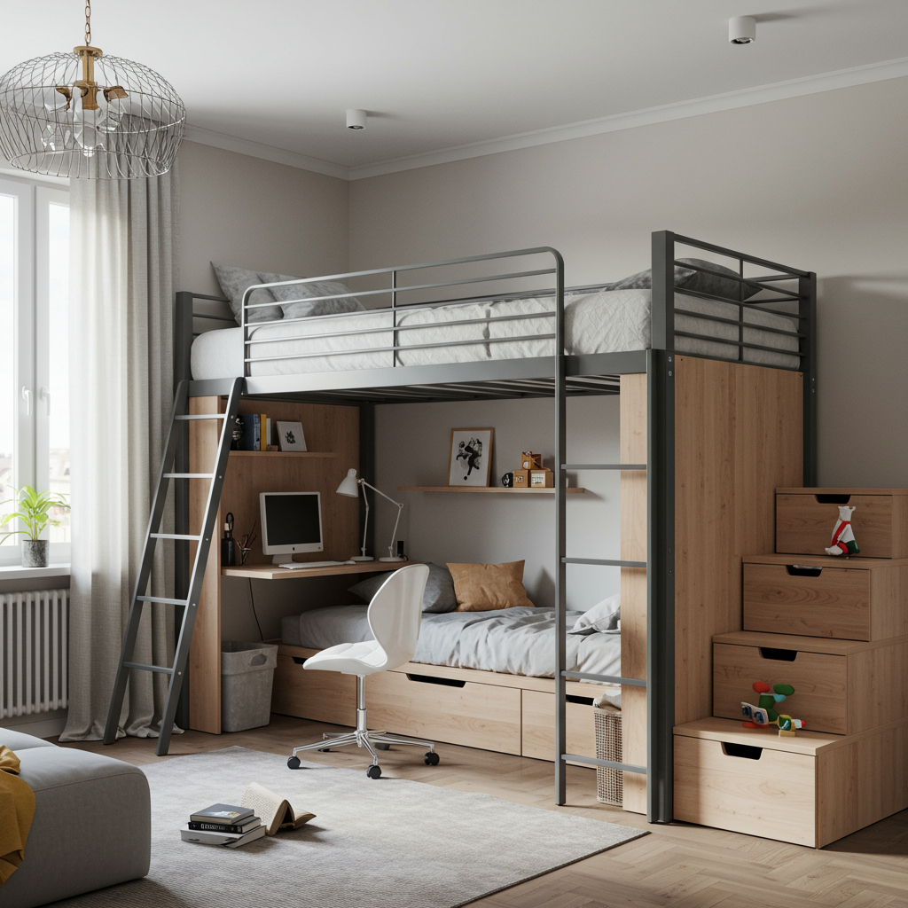 3. Hochbetten für mehr Fläche
