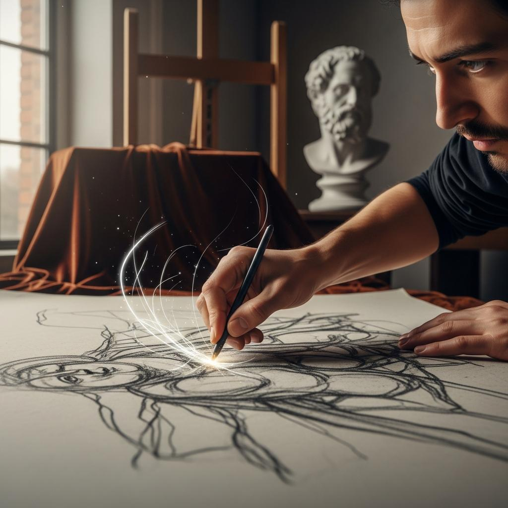 2. Mit der nicht-dominanten Hand zeichnen